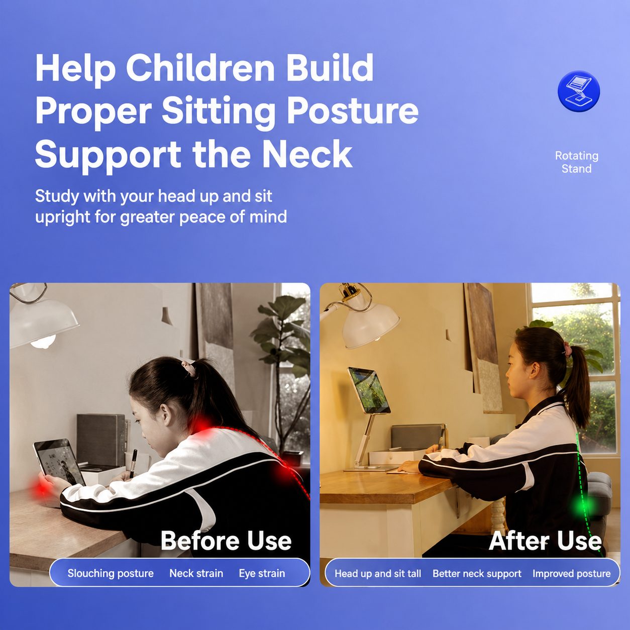 Rotating Foldable Aluminium Tablet Stand 3