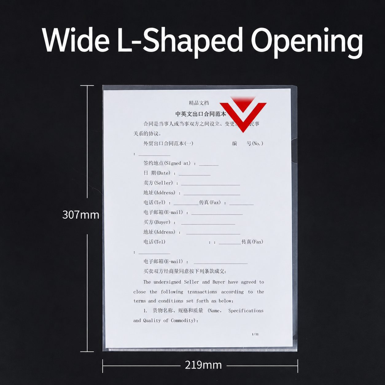 Clear A4 L-Shape File Folders 5