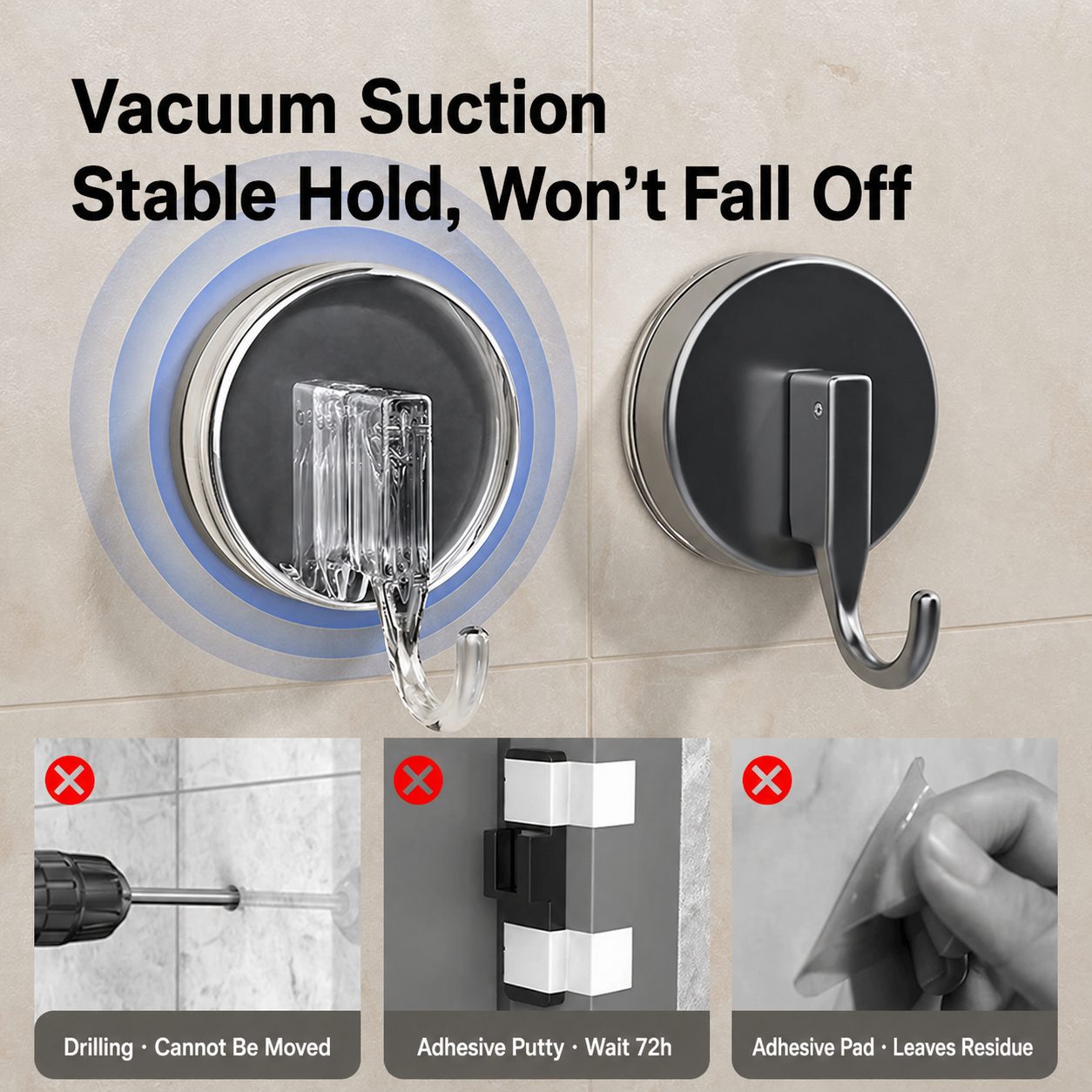 Round Self-Adhesive Wall Hooks 3