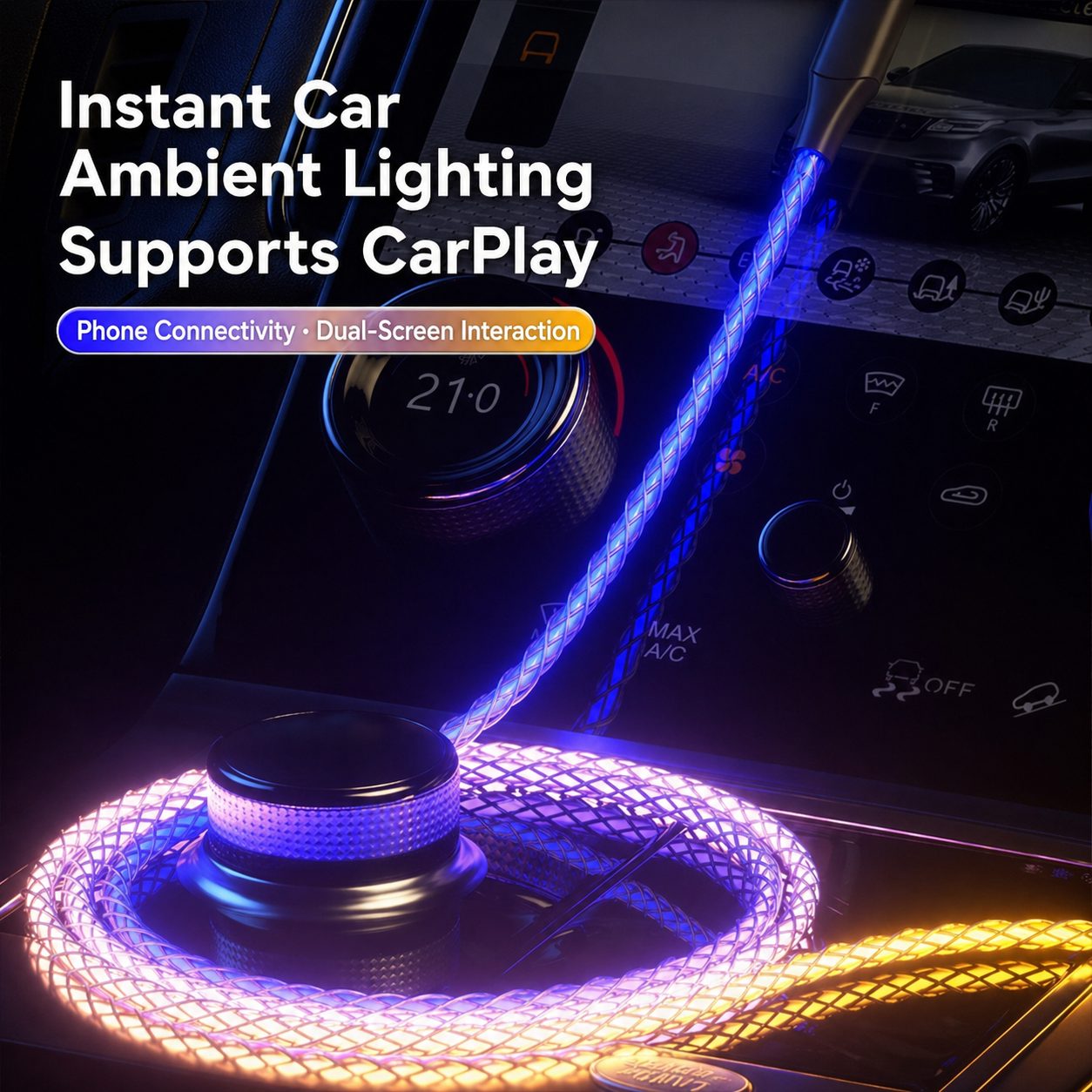 White RGB Light-Up Fast Charging Cable – Connector Options 4