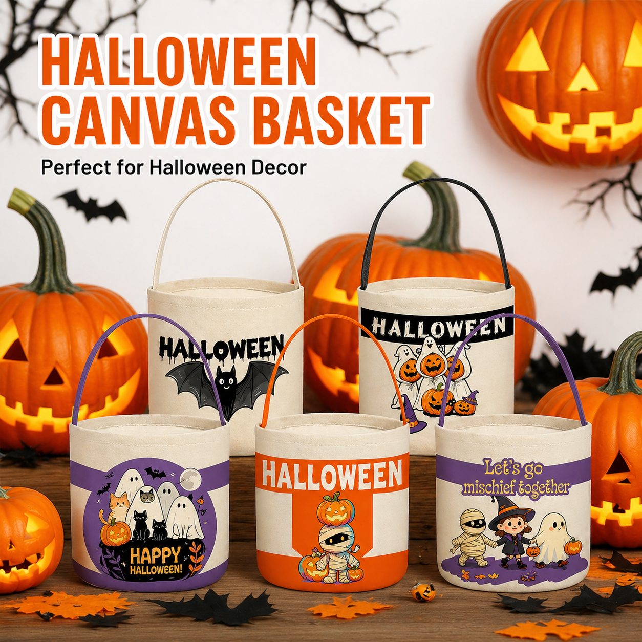 Halloween Canvas Treat Baskets 2