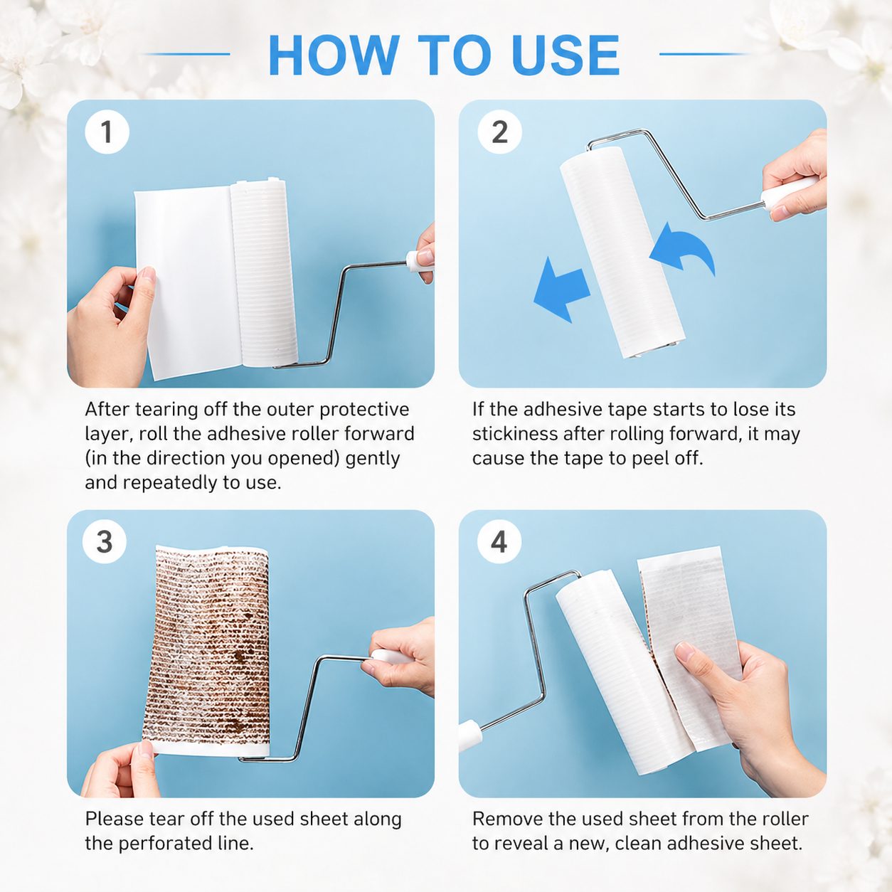 Tear-Off Lint Roller with Refills 5