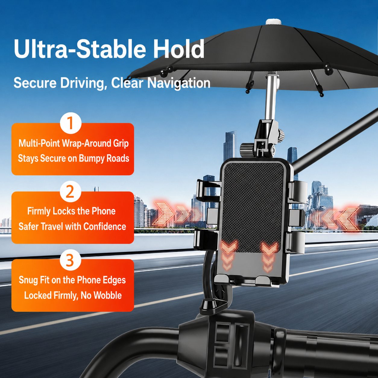 Bike Phone Mount with Sun & Rain Shield 2