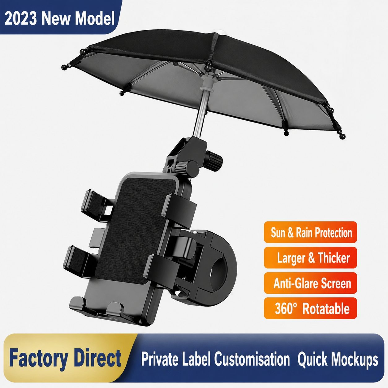 Bike Phone Mount with Sun & Rain Shield 4