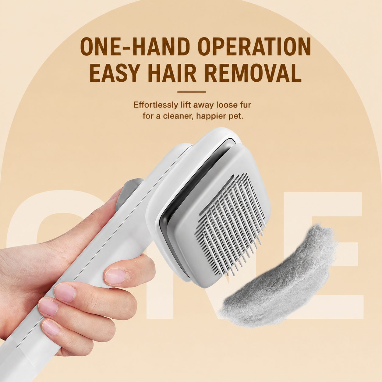 Pet Grooming Brush with Hair Release Button 2