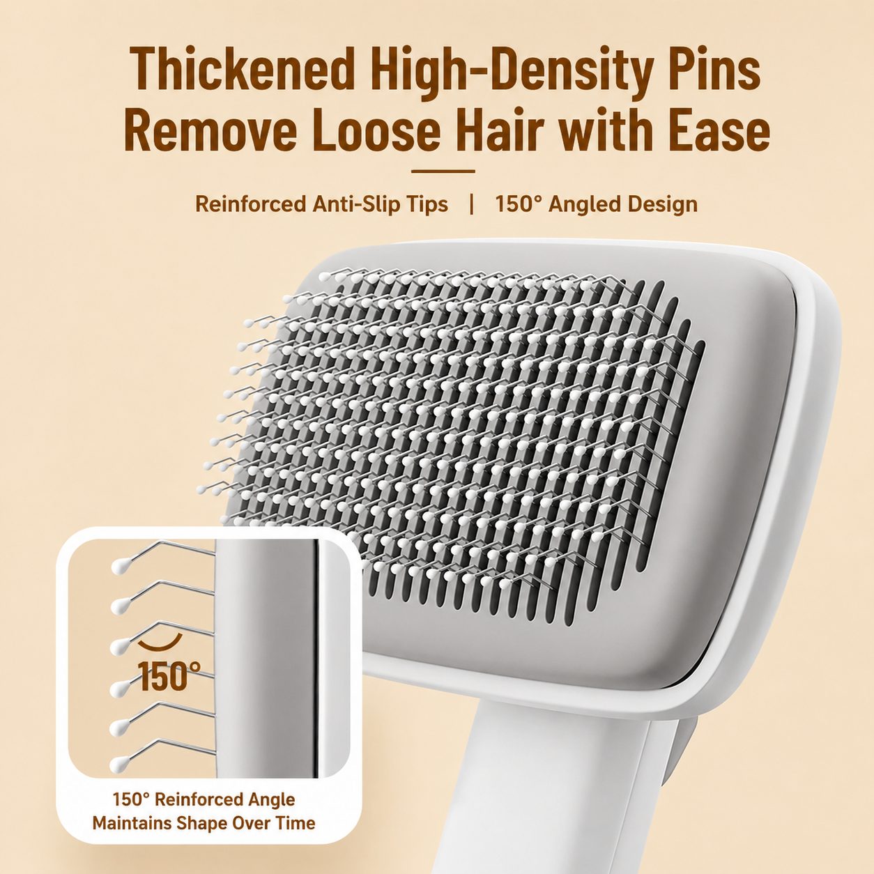 Pet Grooming Brush with Hair Release Button 3