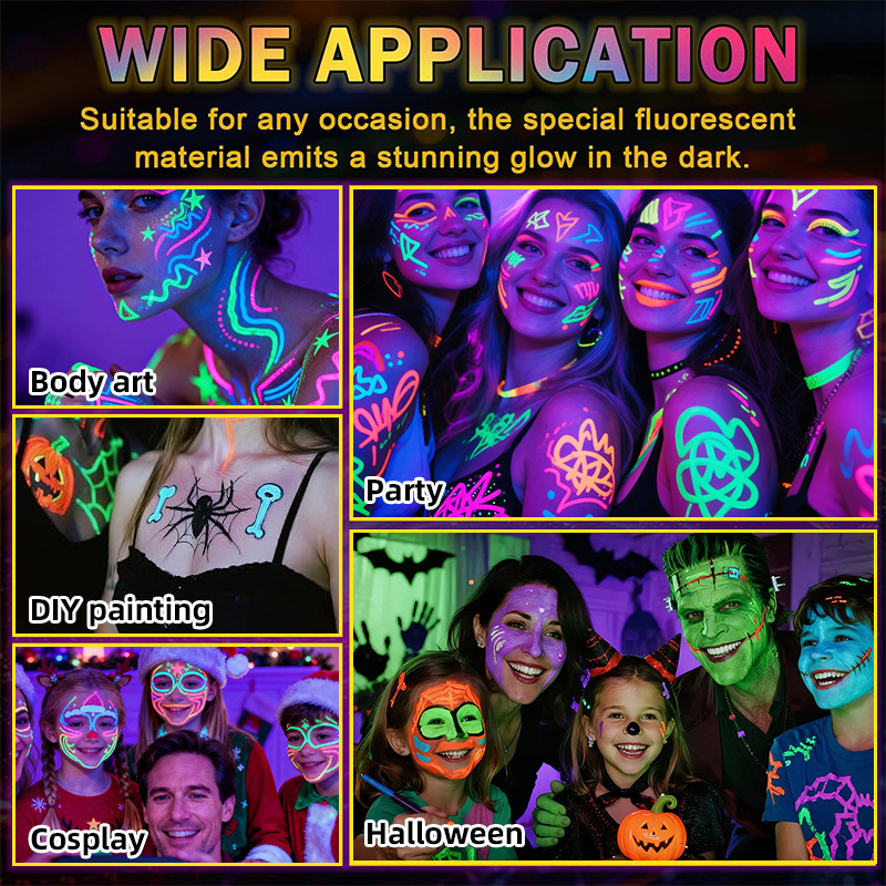 UV Glow Face & Body Paint Pens 4