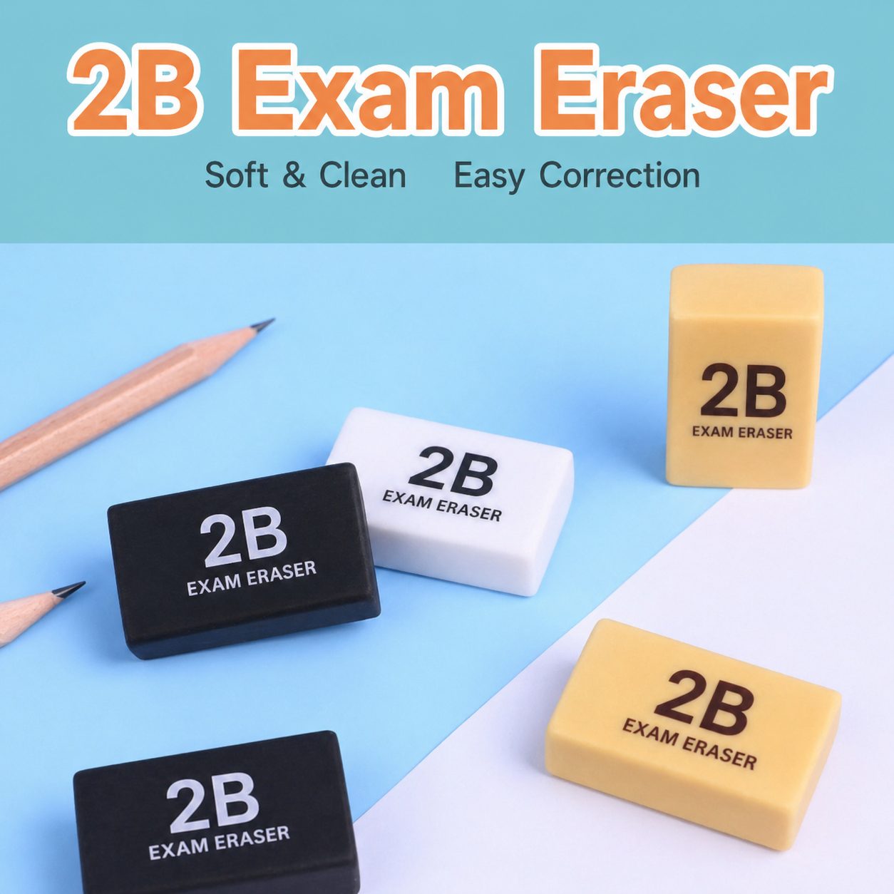 2B Drawing & Exam Erasers – 30 pcs Box 2
