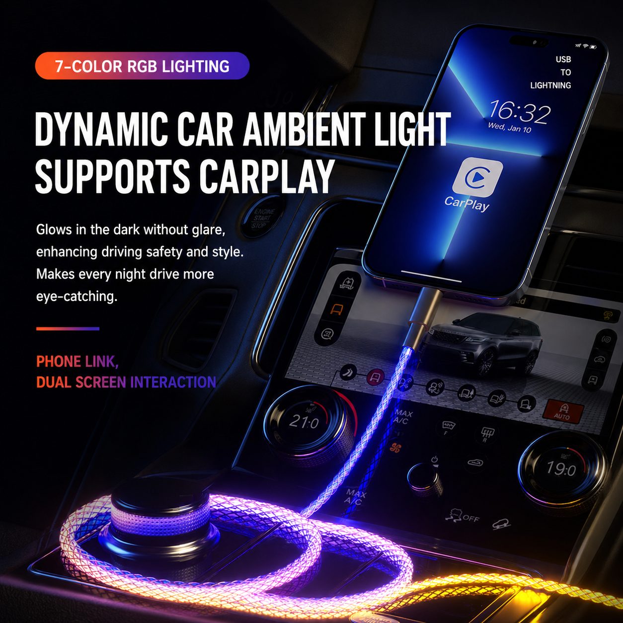 RGB Light-Up Fast Charging Cable – Connector Options 3