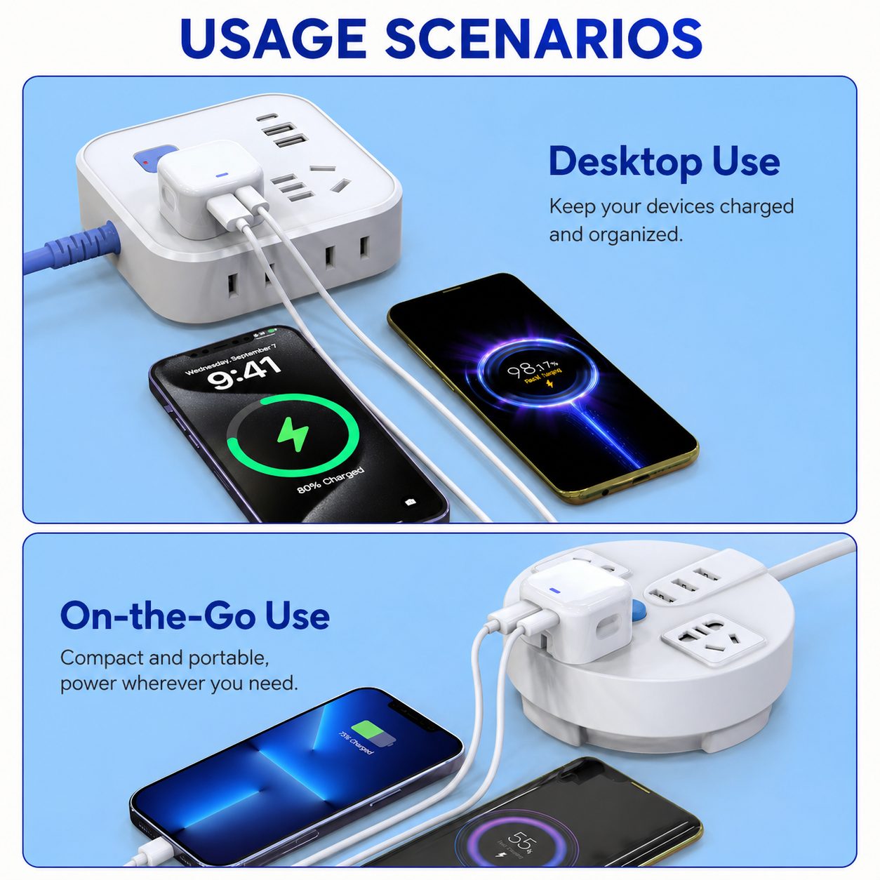 Foldable 20W USB-A & USB-C UK Wall Charger 3