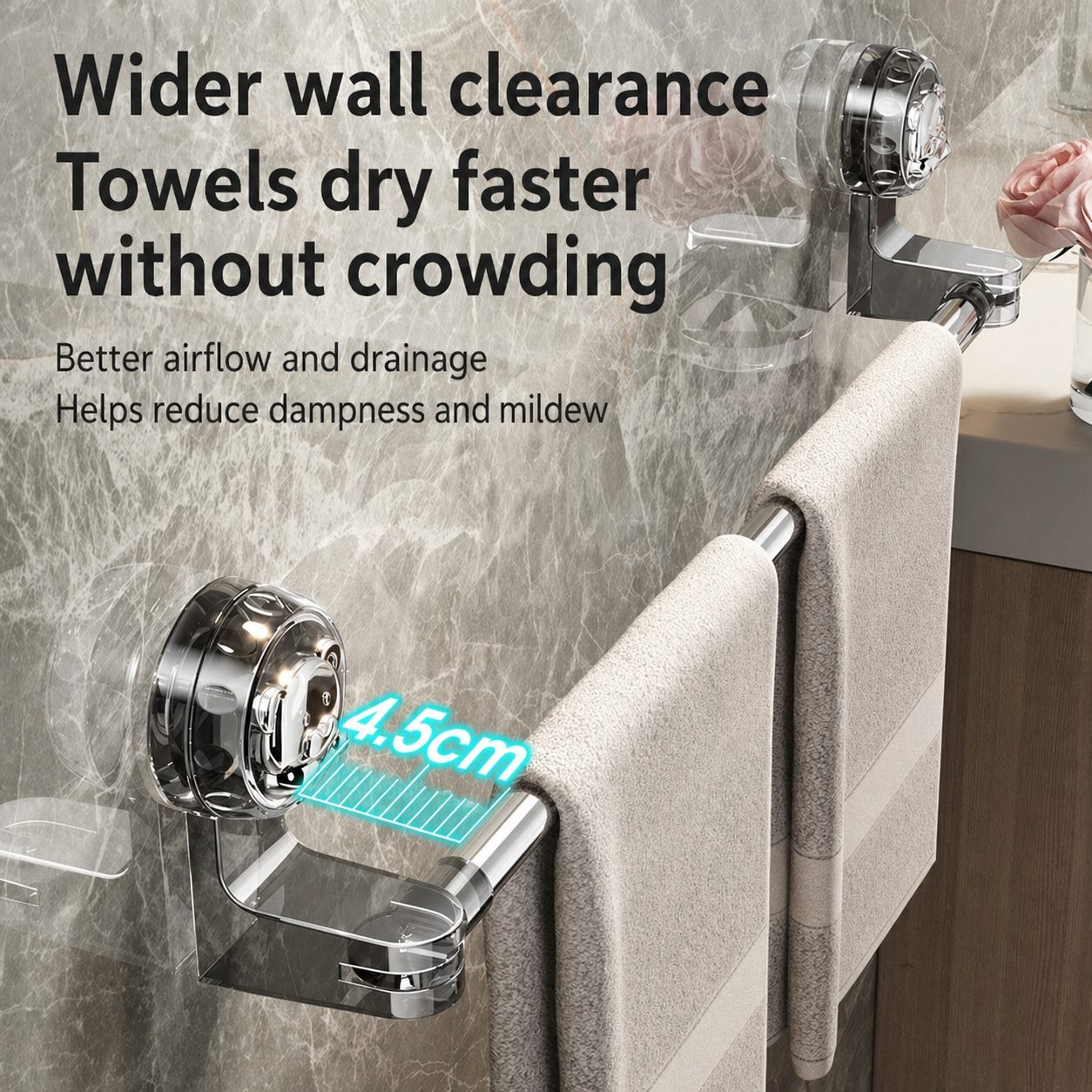 No-Drill Telescopic Towel Rail 3