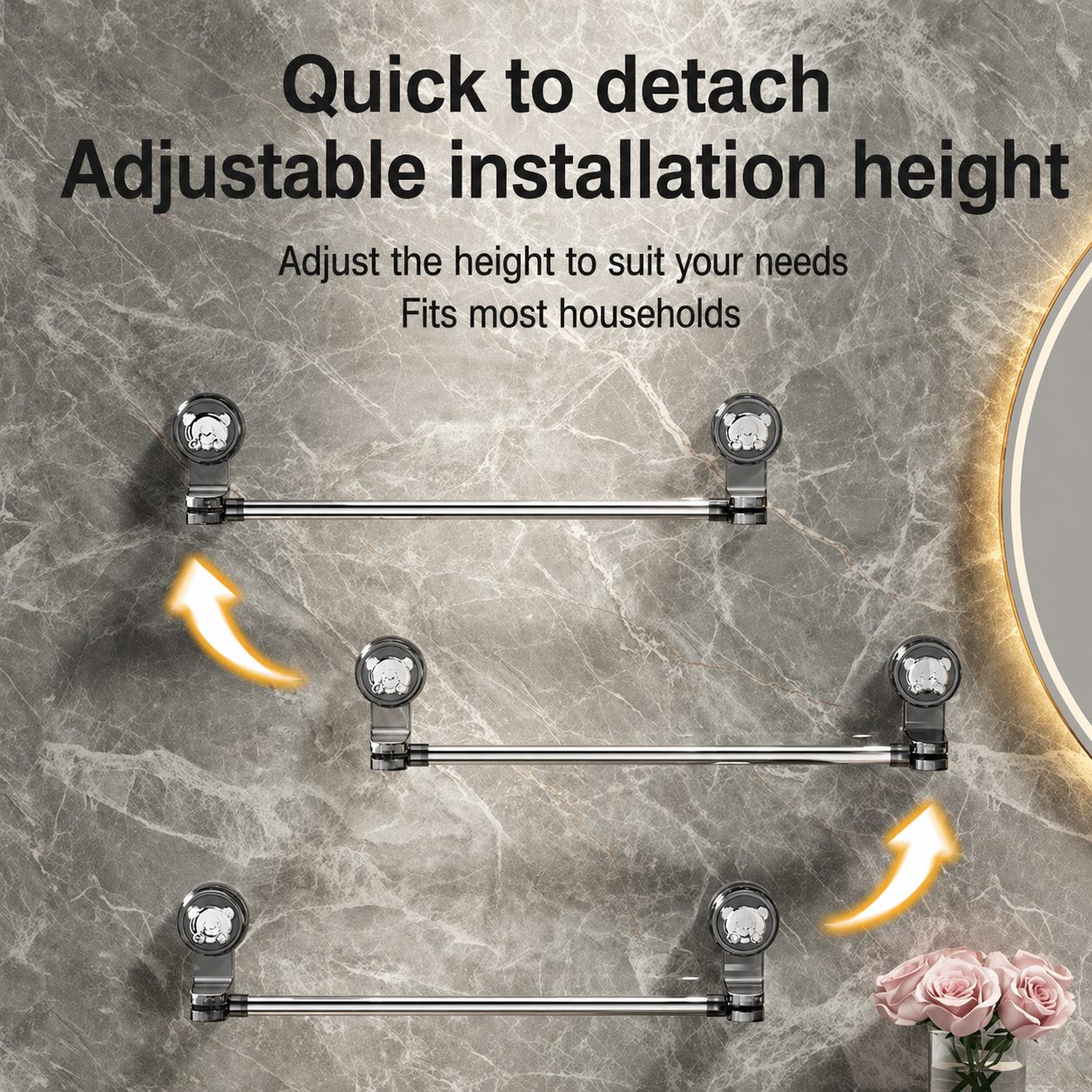 No-Drill Telescopic Towel Rail 4
