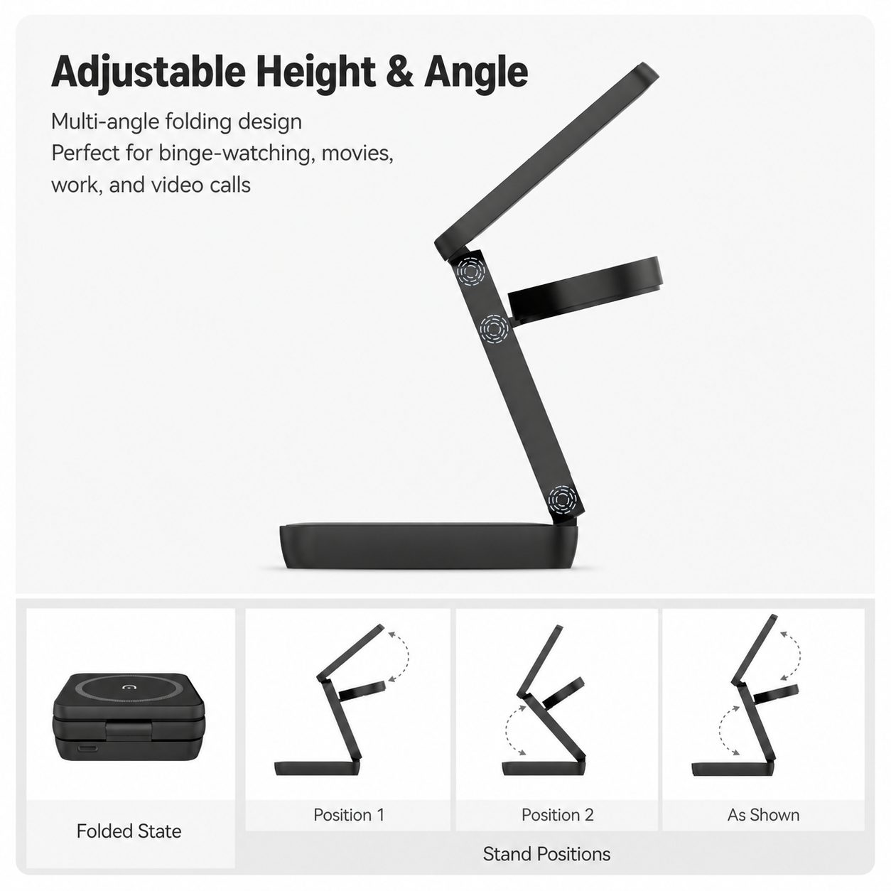 3-in-1 Foldable Magnetic Wireless Charging Stand 8