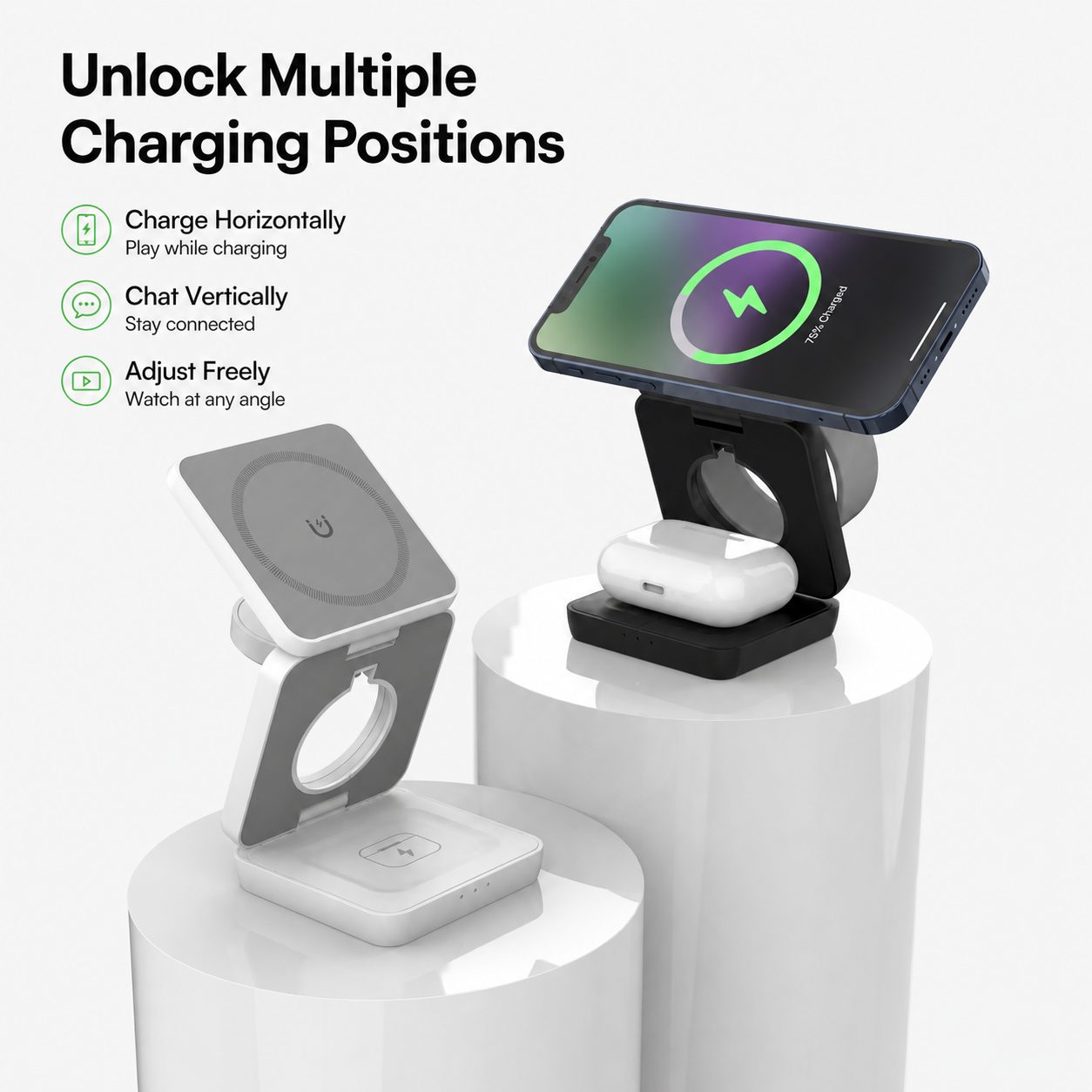 3-in-1 Foldable Magnetic Wireless Charging Stand 5