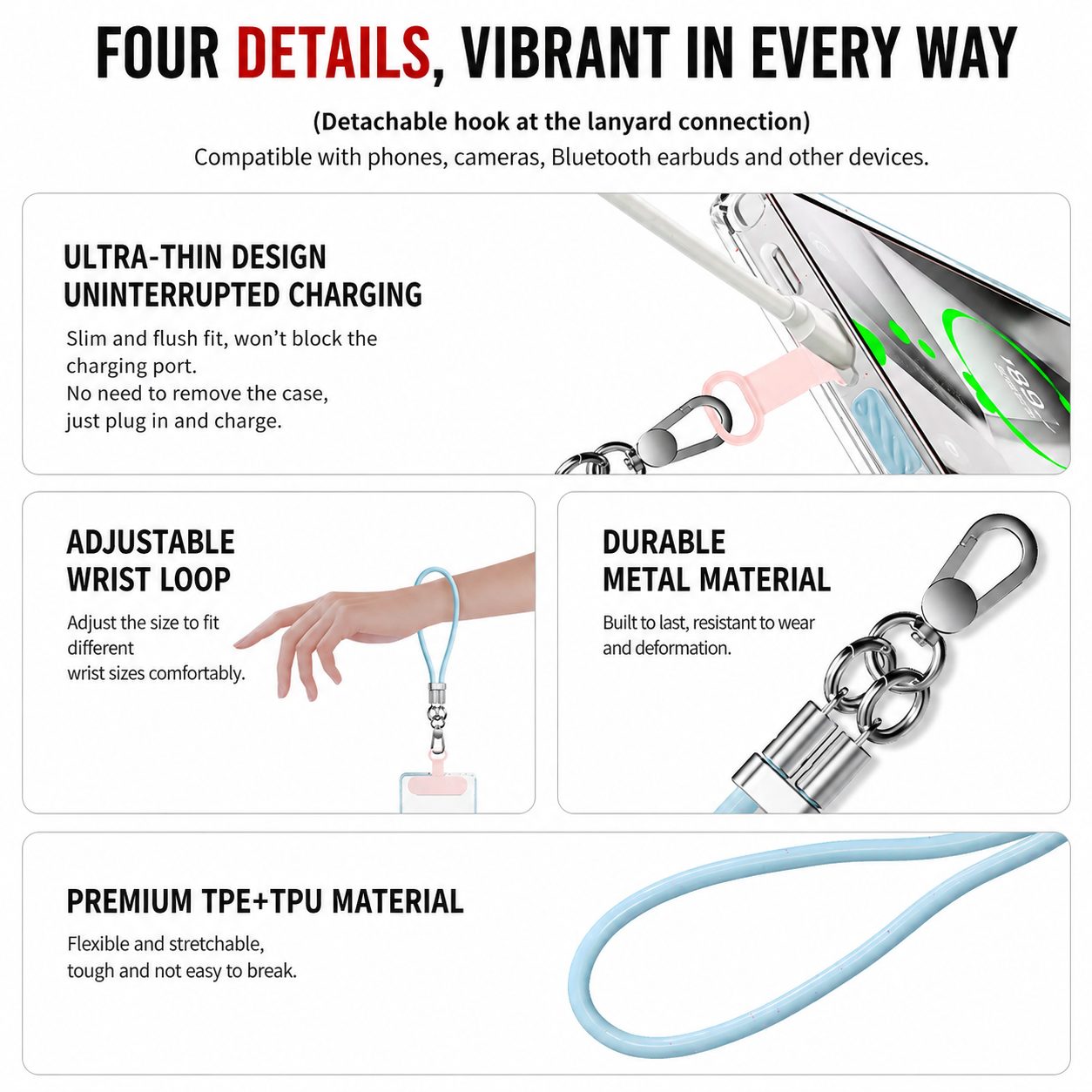 Adjustable Anti-Drop Phone Wrist Strap 6