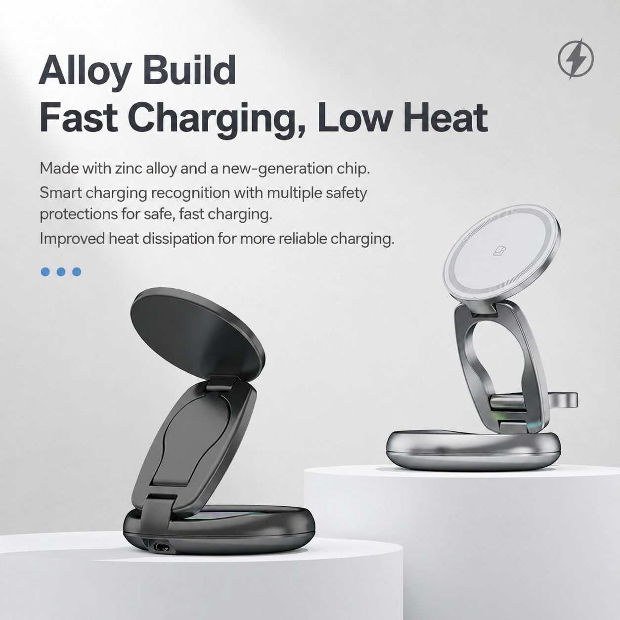 Foldable 3-in-1 MagSafe-Compatible Wireless Charging Stand 4