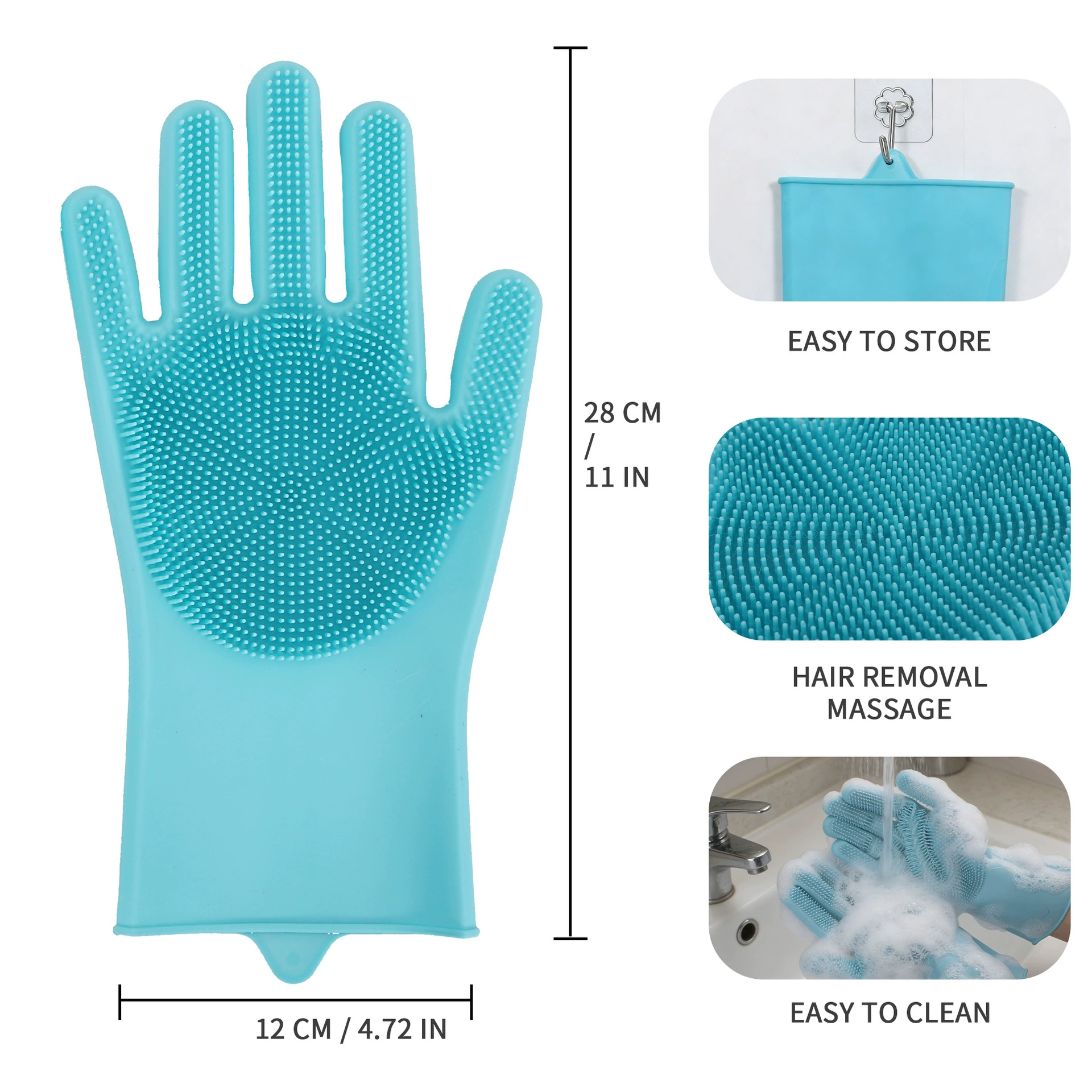 Pet Bathing Massage Grooming Gloves – 2 pcs 4