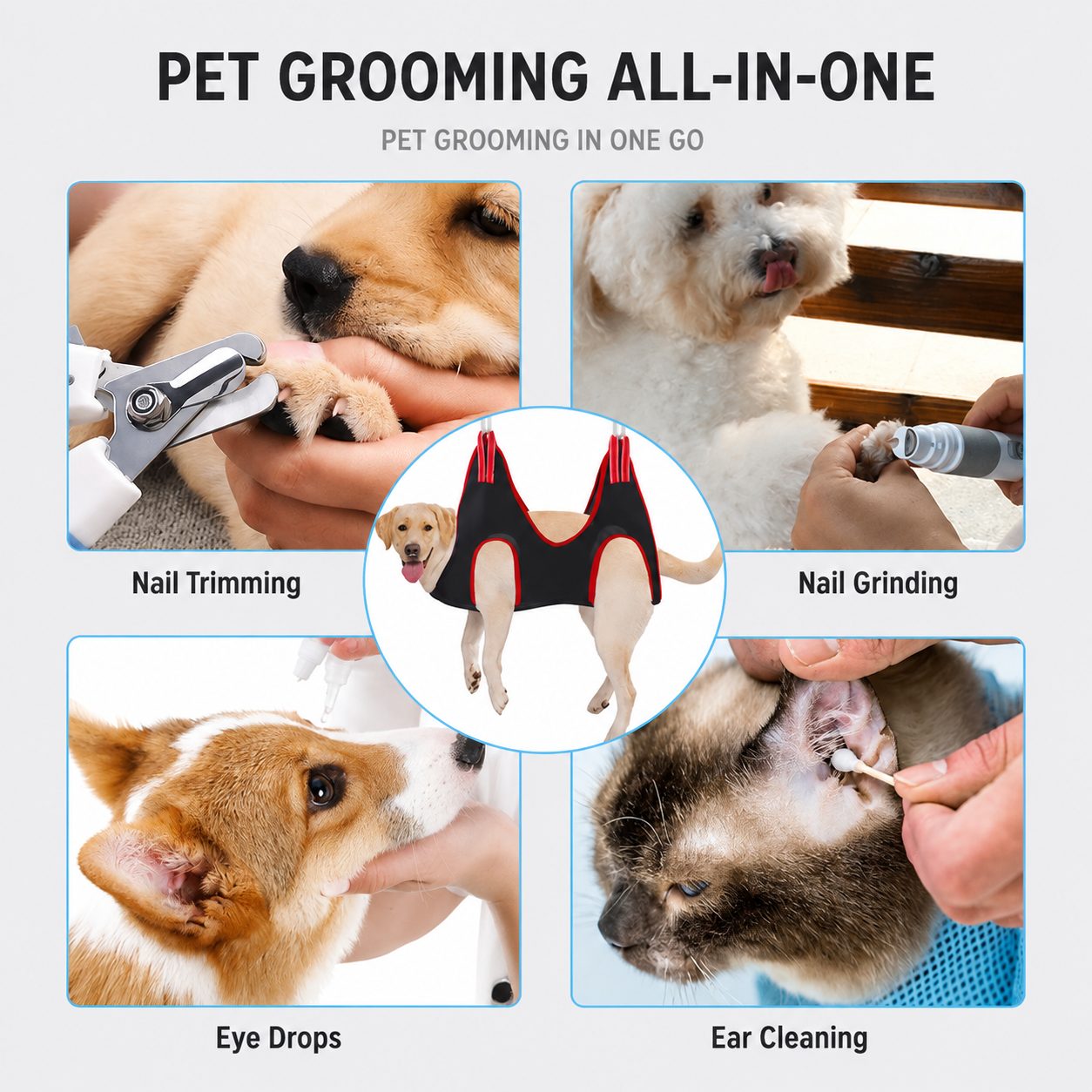 Pet Grooming Hammock Harness for Dogs and Cats 2