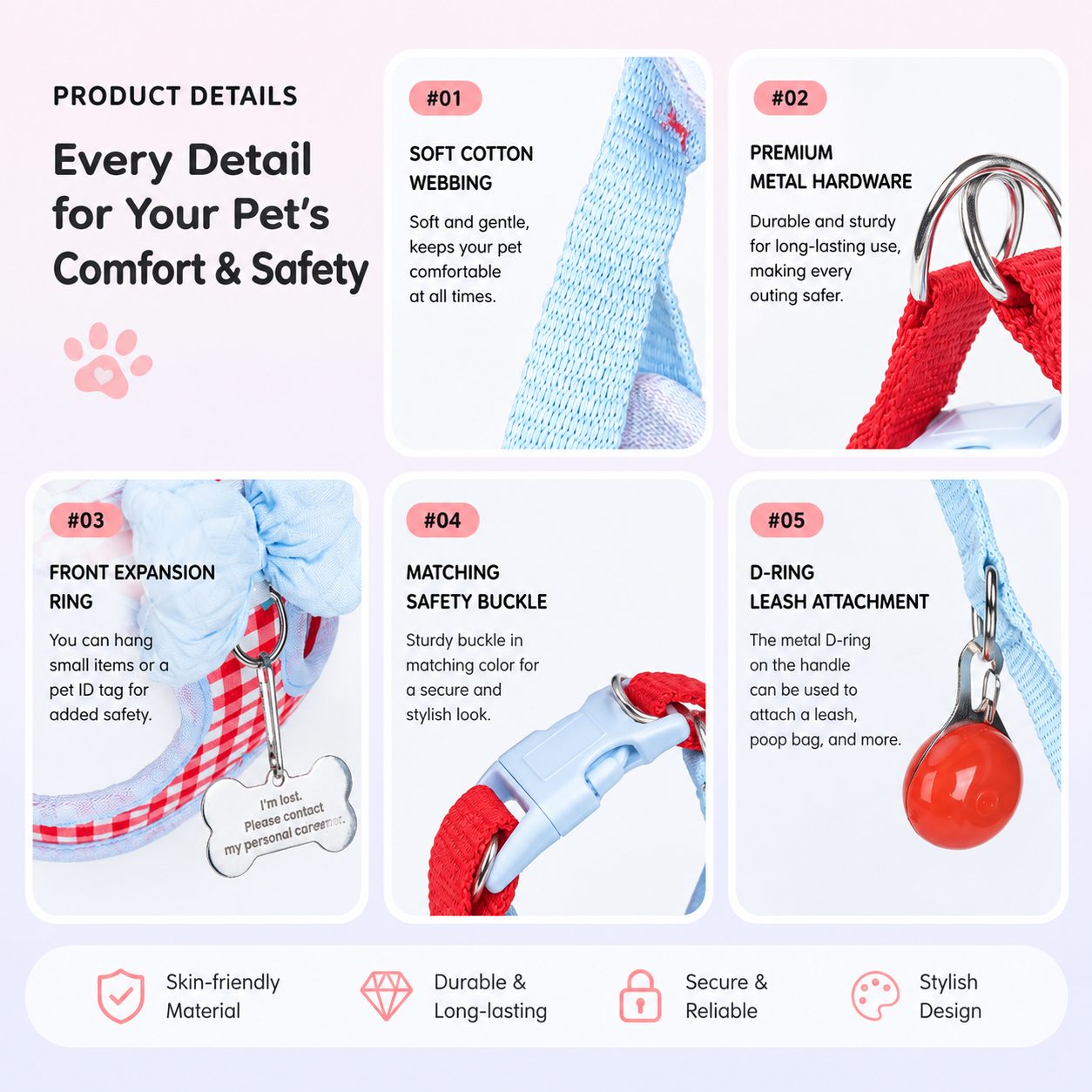 Soft Check Pet Harness Vest 6
