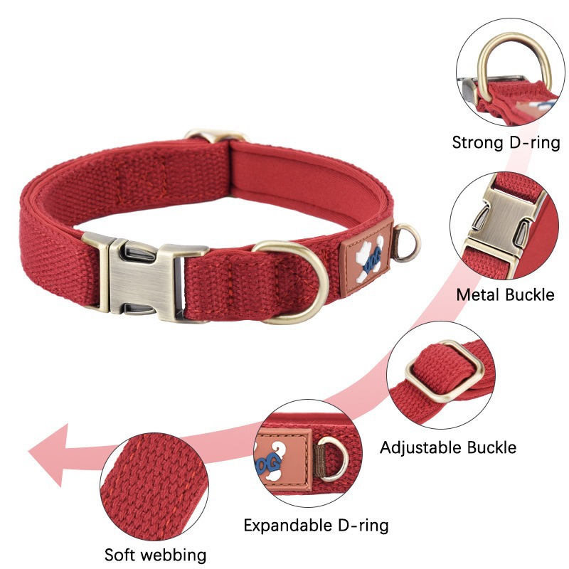 Adjustable Soft Webbing Dog Collar 4