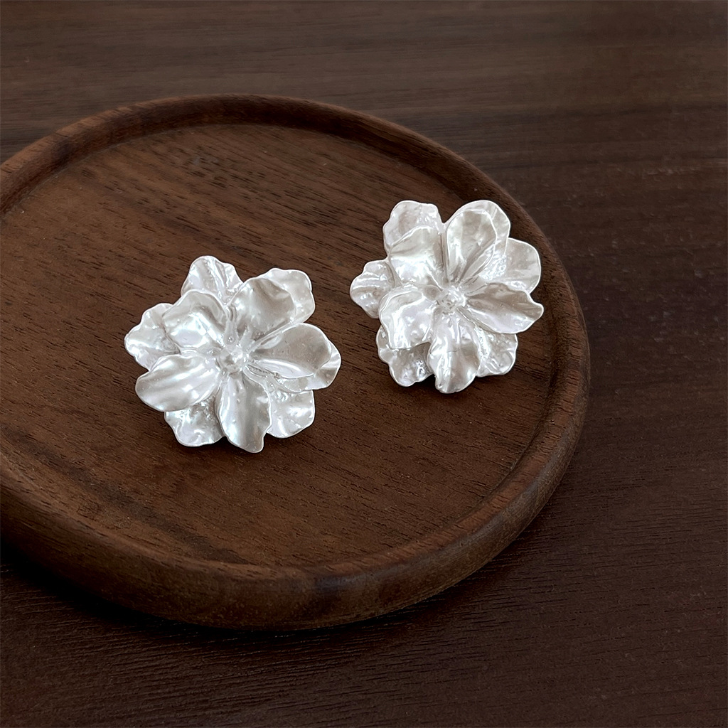 Vintage Freshwater Pearl Statement Floral Earrings 2
