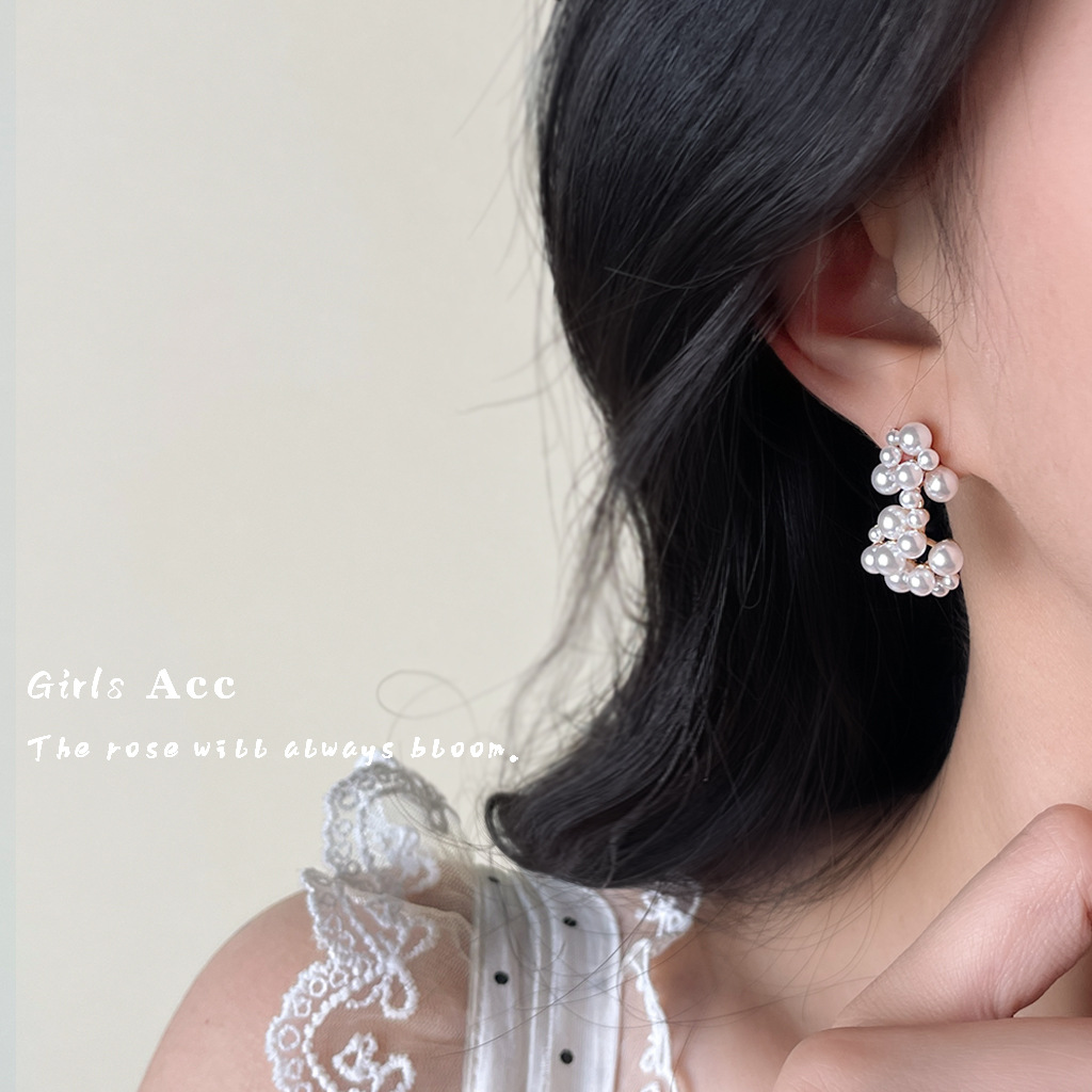Vintage Freshwater Pearl Statement Floral Earrings 5