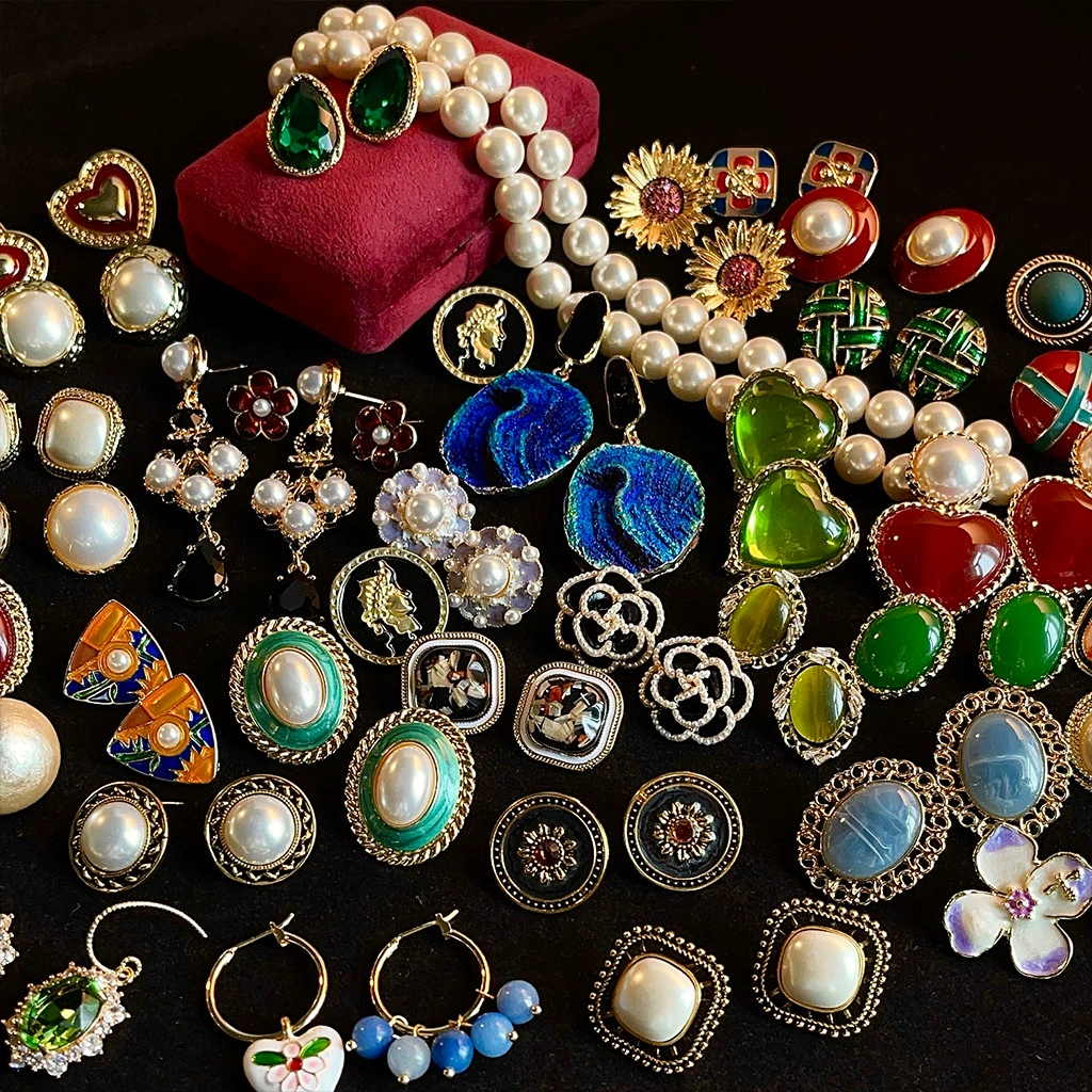 Vintage Enamel Statement Earrings Collection 2