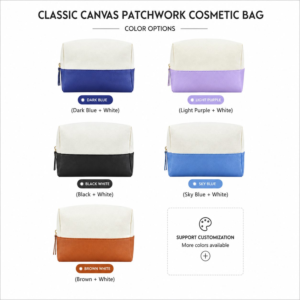 Canvas Patchwork Cosmetic Travel Bag 7